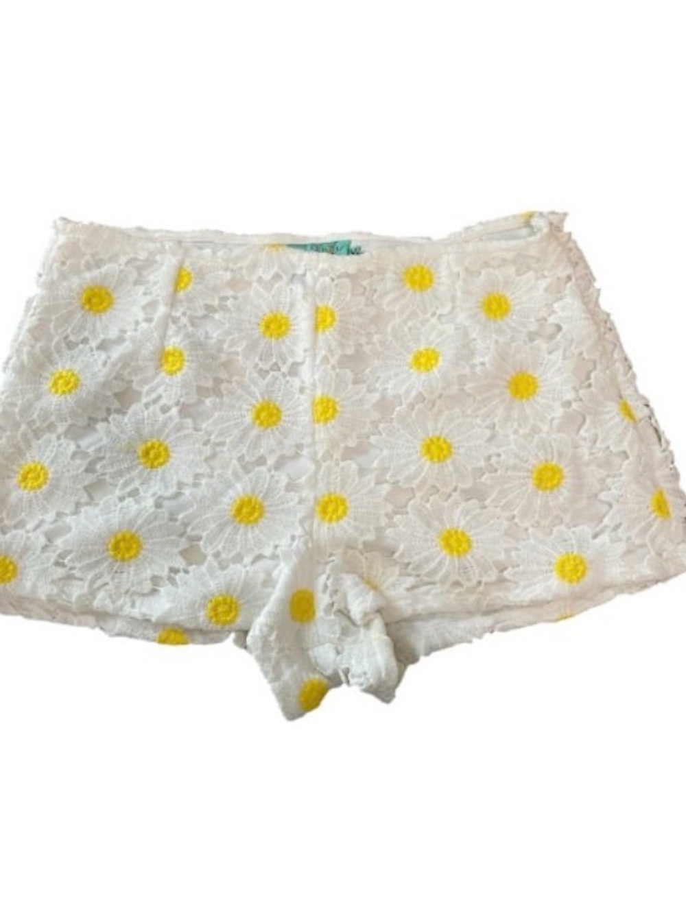 Daisy Lace White Women's Shorts - Picture 5 of 5